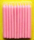 Light Pink Color Glitter Birthday Candles 20pcs For Girls Party / Valentine's Day