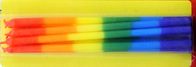 Long Thin Birthday Party Candles Rainbow Color For Cake Decoration Somkeless