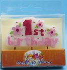 1st Birthday Painted Shaped Candle Blue / Pink Color For Little Baby Party Decor