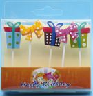 Gift Box Shaped Personalized Kids Birthday Candles Dripless Customized Logo