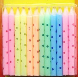 Punto variopinto di Litte di colore di Macaron stampato candele di compleanno