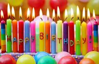 Fancy Rainbow Color Long Birthday Candles With Happy Birthday Letters Painted