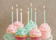 12 Pcs Long Birthday Cupcake Candle , Long Skinny Birthday Candles Eco Friendly