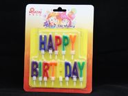 Colorful 13 Pcs Happy Birthday Letter Shaped Candles With White Plastic Holder