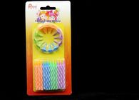 Mix Color Spiral Pattern Birthday Cake Candles With Food Grade Paraffin Wax Material