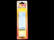 Paraffin Wax Skinny Long Birthday Candles , Blue Color Tall Candles For Cake