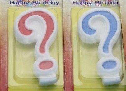 ！Question Mark ！White Egde Question Mark Shape Candles  with 2 Colors Filling-in